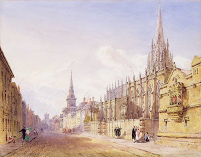 Scholars and Figures Outside St. Mary Magdalen Church, Oxford by Joseph Murray Ince